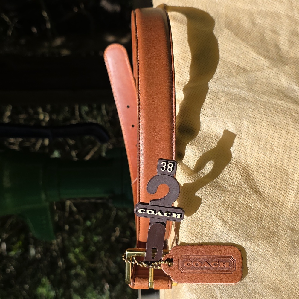 New, Vintage Coach Tan Leather Bridle Belt - Picture 7 of 16